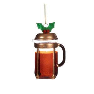 Sklenená ručne vyrobená vianočná ozdoba ø 5, 5 cm Christmas Cafetiere – Sass & Belle vyobraziť