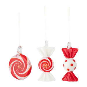 Sklenené ručne vyrábané vianočné ozdoby v súprave 3 ks 6 cm Festive – Bloomingville vyobraziť