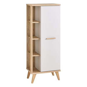 Krémovobiela vysoká kúpeľňová skrinka v dekore duba 50, 5x128 cm Quickset 966 – Pelipal vyobraziť