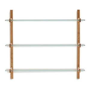 Sklenený modulárny policový systém v prírodnej farbe 110x98x30, 5 cm Sitra – Kave Home vyobraziť