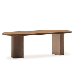 Okrúhly jedálenský stôl s doskou v dekore orechového dreva 100x240 cm Nealy – Kave Home vyobraziť