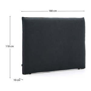 Antracitové čalúnené čelo postele 180x118 cm Jaira – Kave Home vyobraziť