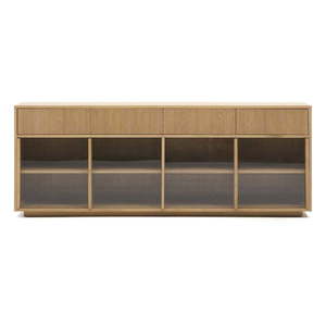 Vitrína v dekore duba s posuvnými dverami v prírodnej farbe 200x80x40 cm Helvine – Kave Home vyobraziť