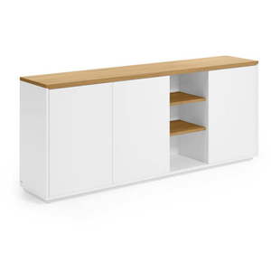 Biela komoda v dekore duba 180x75x36 cm Abilen – Kave Home vyobraziť