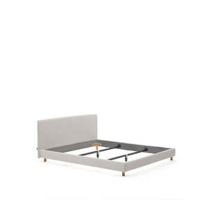 Sivá čalúnená dvojlôžková posteľ bez roštu 180x200 cm Valma – Kave Home vyobraziť