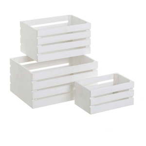 Biele úložné boxy v súprave 3 ks 31x23x15 cm – Casa Selección vyobraziť