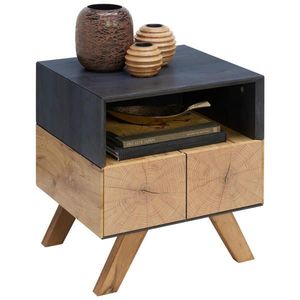Carryhome NOČNÝ STOLÍK, farba duba, tmavosivá, 45/50/40 cm vyobraziť
