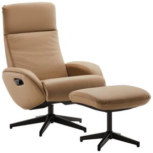 Livetastic RELAXAČNÉ KRESLO S PODNOŽKOU, textil, koža, sivohnedá vyobraziť