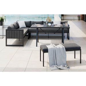 Ambia Garden JEDÁLENSKÁ TERASOVÁ SÚPRAVA 4-dielne, kov, sklo, textil vyobraziť
