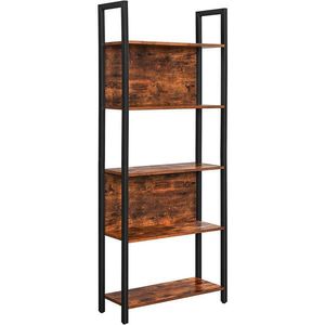 Boxxx NÁSTENNÁ KNIŽNICA, hnedá, čierna, oceľ, 62/165/24 cm vyobraziť
