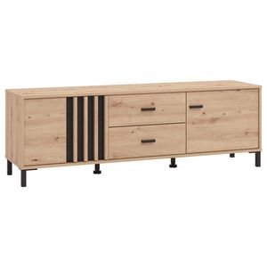 Hom`in TV DIEL, čierna, dub artisan, 157/52/40 cm vyobraziť