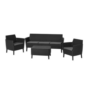 Allibert SALEMO 3 seater Záhradný polyratanový set - grafit vyobraziť