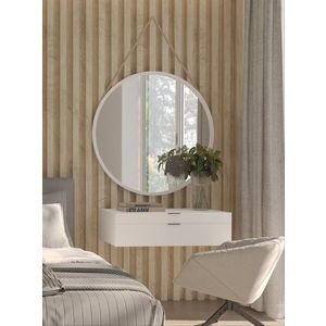Grace okrúhle zrkadlo na povrázku 80cm biely vyobraziť