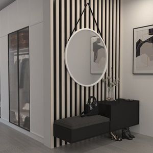 Grace okrúhle zrkadlo na pásku 80cm biely vyobraziť