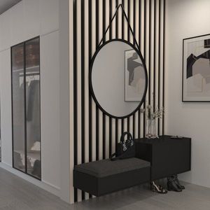 Grace okrúhle zrkadlo na pásku 80cm čierny vyobraziť