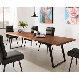 Jedálenský stôl Edge 300x100 XL akáciová hnedá kovová šikmá podnož vyobraziť