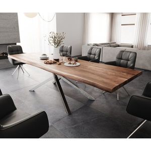 Jedálenský stôl Edge 300x100 XL akáciová hnedá krížová podnož vyobraziť