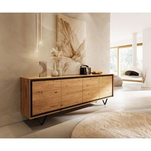 Príborník Stonegrace 200 cm prírodný dub 4 dvierka kamenná dyha vyobraziť