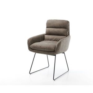 Jedálenská stolička Abelia-Flex s podrúčkami taupe vintage tenká vyobraziť