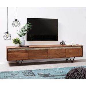 TV stolík Stonegrace 200 cm Akácia hnedá bridlica 4 zásuvky Podstavec vyobraziť