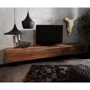 TV stolík Stonegrace 240 cm Akácia hnedá bridlica 4 dvierka Podstavec vyobraziť