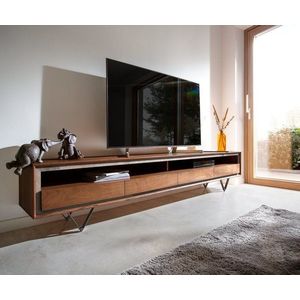 TV stolík Stonegrace 240 cm Akácia hnedá kamenina 4 zásuvky 1 vyobraziť