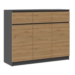 Komoda Heather 3D3S 120 cm antracit/dub artisan vyobraziť