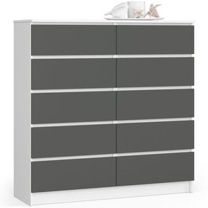 Komoda Kuba 120 cm biela/grafit vyobraziť