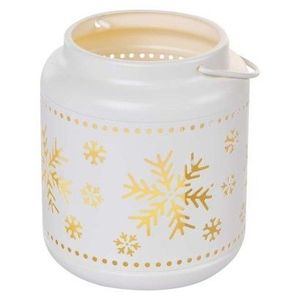 Kovová LED lampáš s vločkami Amina 14 cm teplá biela vyobraziť
