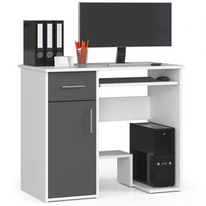 Volně stojící psací stůl JAY 90 cm bílý/šedý vyobraziť