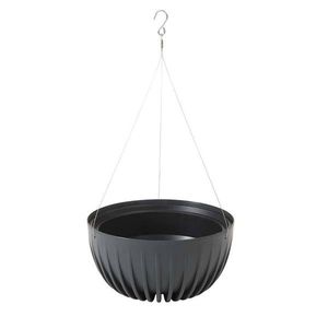 Závěsný květináč STRIPPED ECO 24 cm antracitový vyobraziť