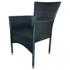 Autronic Záhradná stolička, kov, polyratan, čierna, AZC-S2117 BK vyobraziť