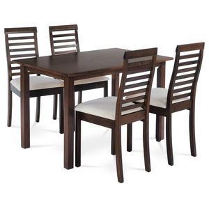 Jedálenský set z masívneho dreva so 4 stoličkami, 120 x 75 x 75 cm, orech vyobraziť