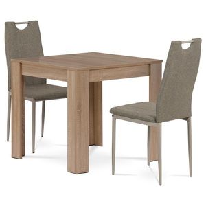 Jedálenský set z MDF s 2 stoličkami, 80 x 80 x 75cm, dub Sonoma vyobraziť