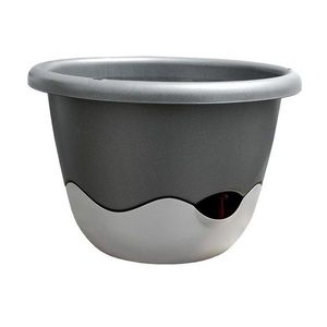 Samozavlažovací závesný kvetináč Mareta, čierna, 30 cm, Plastia, pr. 30 cm vyobraziť