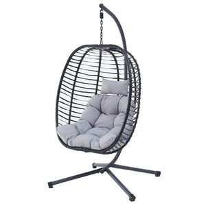 Autronic Závesné kreslo, kov, polyratan, sivá, AZ-V1289 GREY vyobraziť