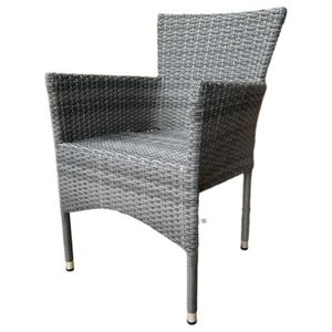 Autronic Záhradná stolička, kov, polyratan, sivá, AZC-S2118 GREY vyobraziť