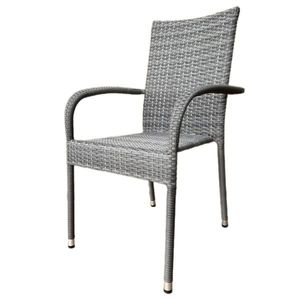 Autronic Záhradná stolička, kov, polyratan, sivá, AZ C-S2114 GREY vyobraziť