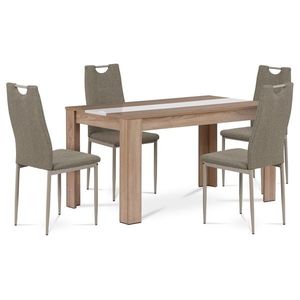 Jedálenský set z MDF so 4 stoličkami, 138 x 80 x75 cm, dub Sonoma vyobraziť