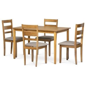Jedálenský set z masívneho dreva so 4 stoličkami, 120 x 75 x 75 cm, hnedý vyobraziť