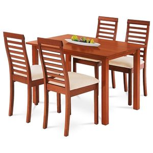 Jedálenský set z masívneho dreva so 4 stoličkami, 120 x 75 x 75 cm, čerešňa vyobraziť
