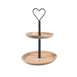 InDecor Stojan z mangového dreva Srdce 2 poschodia, 23 x 32 cm vyobraziť