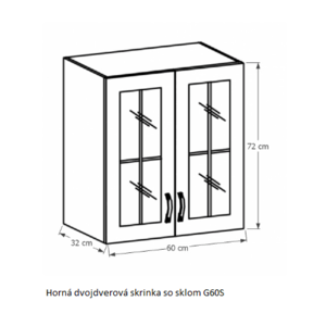Tempo Kondela Kuchynská linka Provance Provance: Horná skrinka G60S - 60x72x32 cm vyobraziť