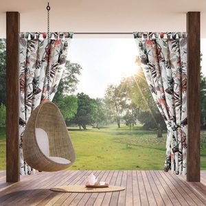 ArtFir Záves na terasu GARDEN 21 PU | biela/oranžová 155 x 220 cm vyobraziť