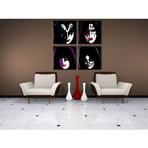 Ručne maľovaný POP Art obraz Kiss 100x100 cm vyobraziť
