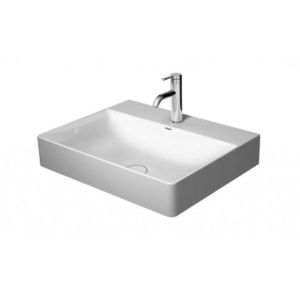 DURAVIT - DuraSquare Umývadlo, 60x47 cm, bez prepadu, s otvorom na batériu, DuraCeram, WonderGliss, biela 23536000411 vyobraziť