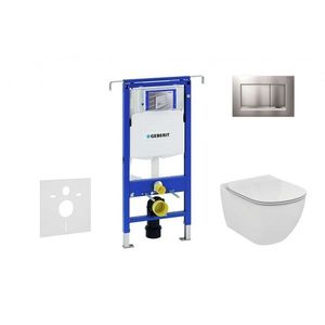 GEBERIT - Duofix Set predstenovej inštalácie, klozetu a dosky Ideal Standard Tesi, tlačidla Sigma30, chróm mat/chróm 111.355.00.5 NF7 vyobraziť