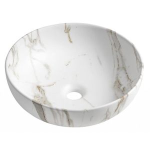 SAPHO - RONDANE keramické umývadlo na dosku priemer 41cm, bianco carrara AR435BC vyobraziť