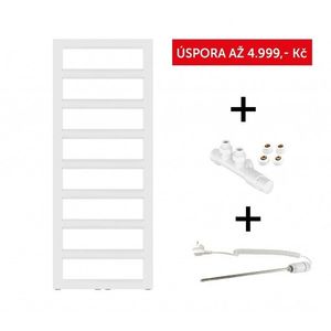 HOPA - Akční set: radiátor GLASGOW bílá barva + ventil HYBRID + topná tyč PATRONA - Barva - Bílá, Doporučená topná tyč - 600 W, Rozměr A - 50 cm, Rozměr C - 170 cm, Skutečný rozměr radiátoru - 500 x 1700 mm RADGLA501735HT vyobraziť