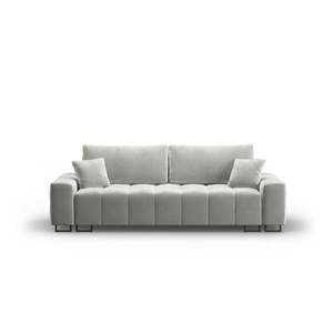 Svetlosivá zamatová rozkladacia/s úložným priestorom pohovka 250 cm Wicklow – Cosmopolitan Design vyobraziť